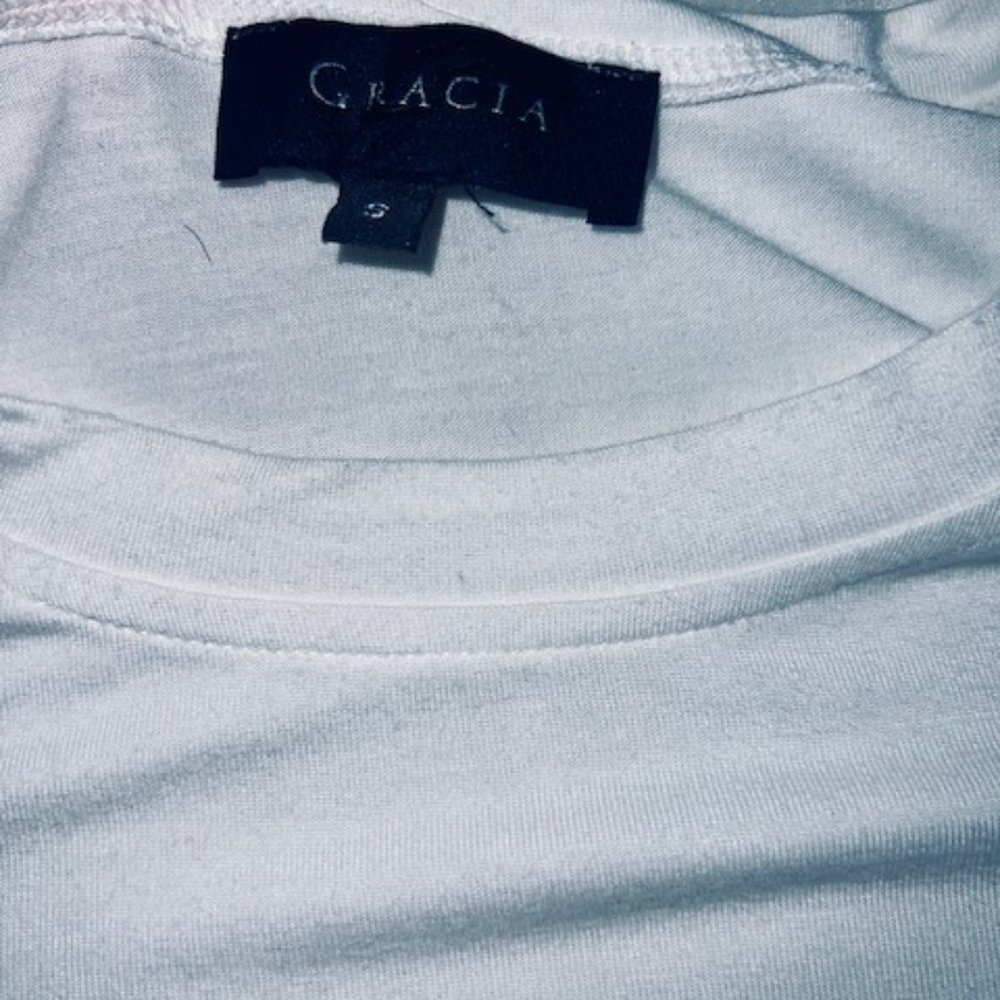 White Blouse Vegan Leather White Gracia